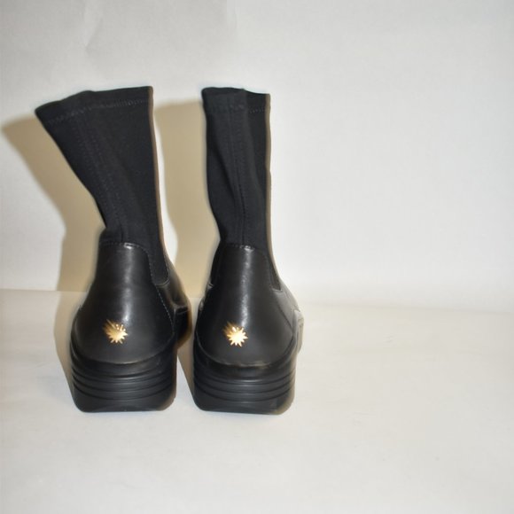 STUART WEITZMAN EVONNA BOOT PLATFORM SOCK  LEATHER STRETCH BLACK  8 (P19) - Picture 8 of 11